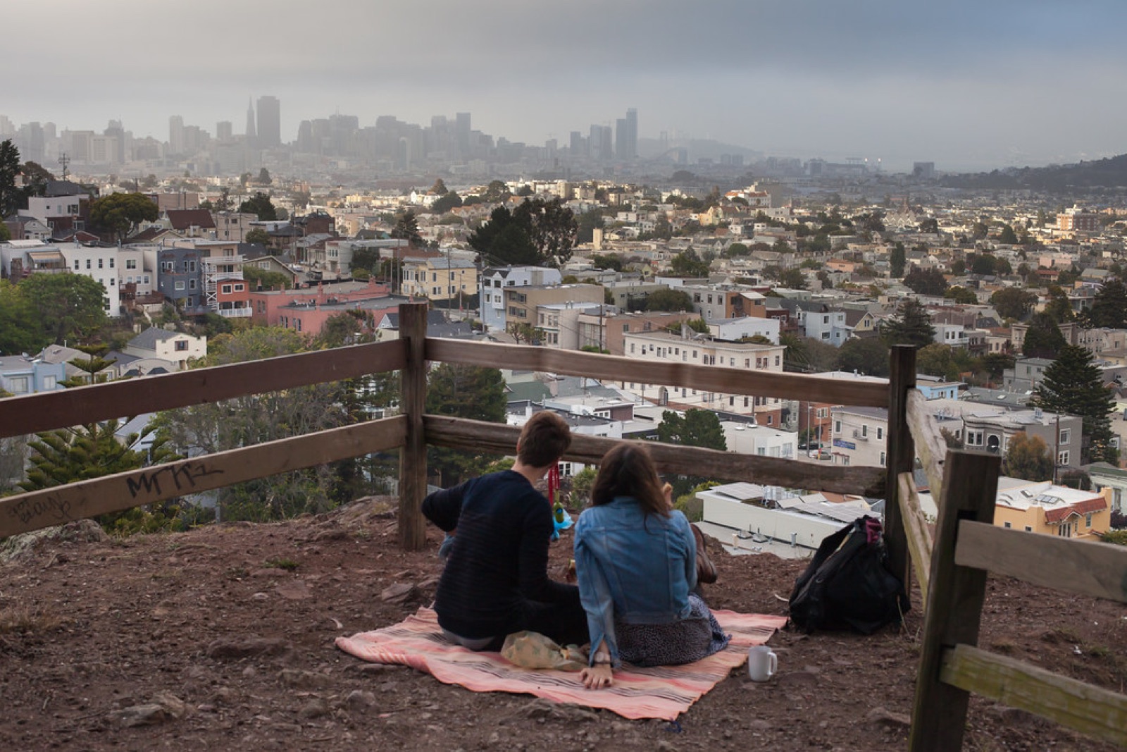 Panoramic San Francisco view from Billy Goat Hill