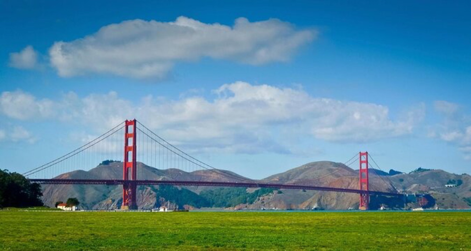 Crissy Field with the Golden Gate Bridge in the distance