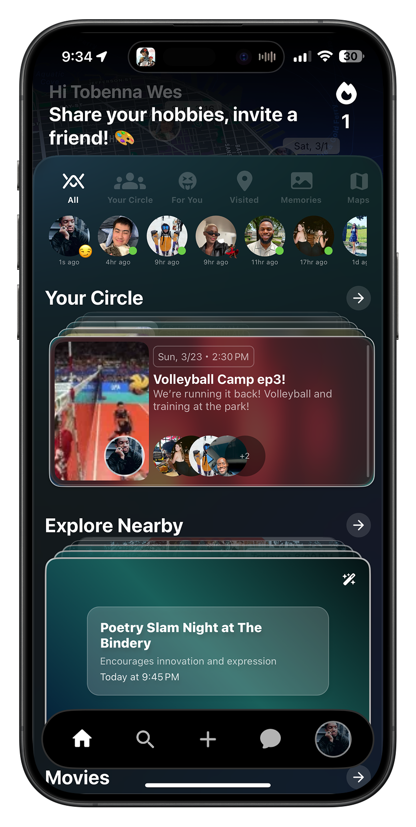 TheMove mobile app interface